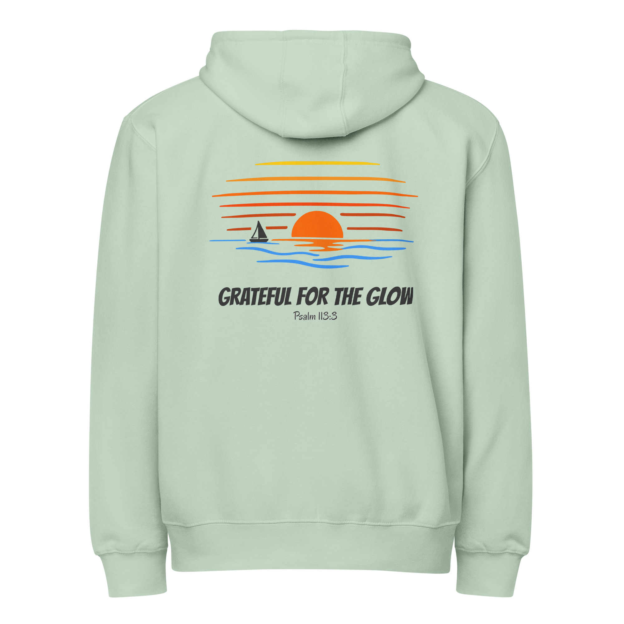 Sunset | Grateful – Premium Full Zip Hoodie